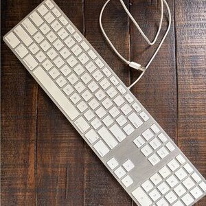 Apple Silver and White Wired Keyboard USB